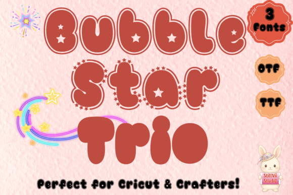 Bubble Star Trio Font for Editorial Design
